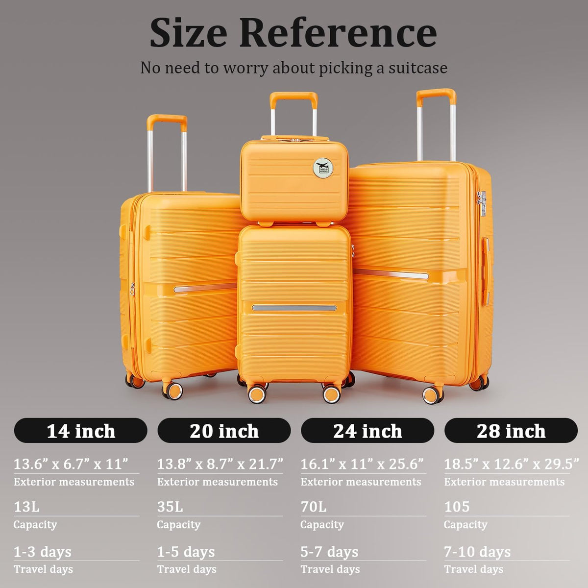 Expandable Hardshell Pink Luggage Sets with Spinner Wheels, Lightweight Travel Suitcase Set with TSA Locks, 20 inch Carry On for Women (Yellow)