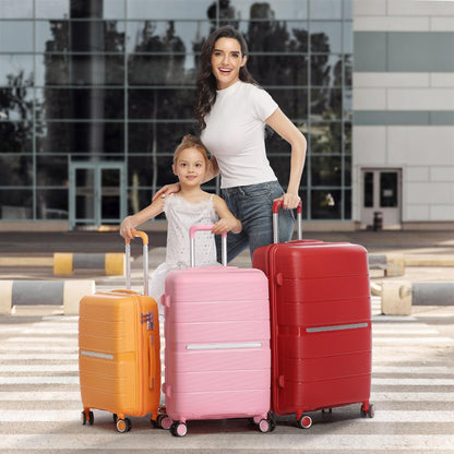 Expandable Hardshell Pink Luggage Sets with Spinner Wheels, Lightweight Travel Suitcase Set with TSA Locks, 20 inch Carry On for Women (Yellow)