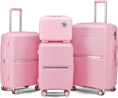 Expandable Hardshell Pink Luggage Sets with Spinner Wheels, Lightweight Travel Suitcase Set with TSA Locks, 20 inch Carry On for Women (Yellow)