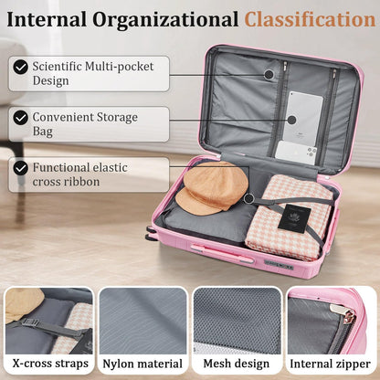 Expandable Hardshell Pink Luggage Sets with Spinner Wheels, Lightweight Travel Suitcase Set with TSA Locks, 20 inch Carry On for Women (Yellow)