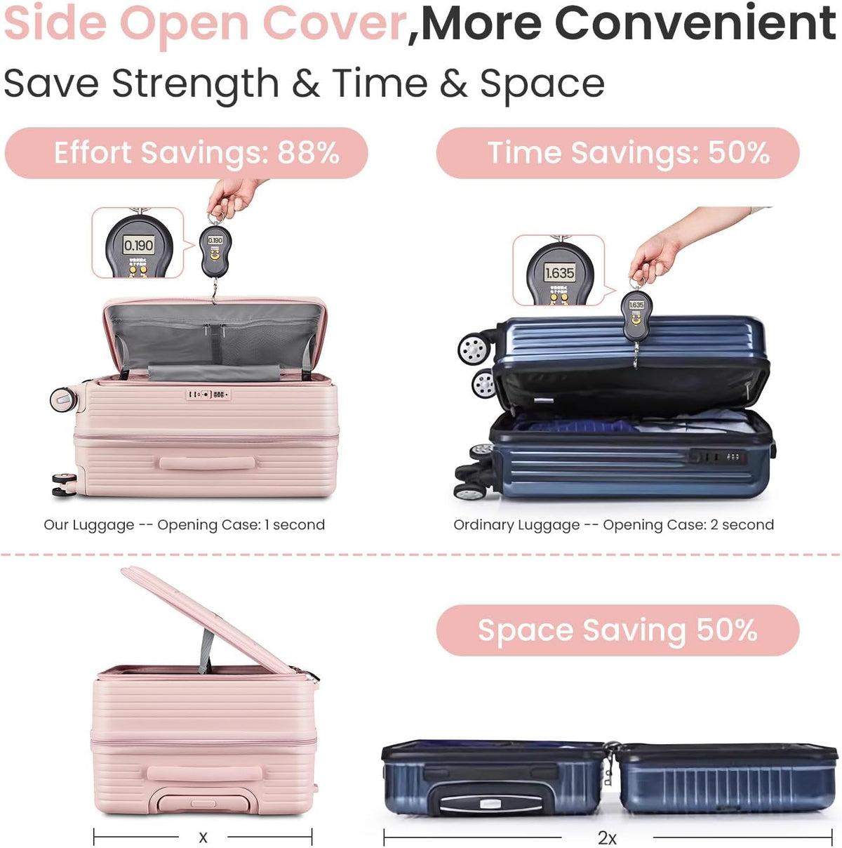 Expandable Hardshell Pink Luggage Sets with Spinner Wheels, Lightweight Travel Suitcase Set with TSA Locks, 20 inch Carry On for Women (Yellow)