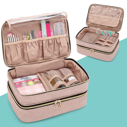 Nail Polish Organizer Holds 40 Bottles (15ml - 0.5 fl.oz), Black | Nail Polish Case with Manicure Tools Storage Sections,Patented Design.
