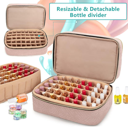 Nail Polish Organizer Holds 40 Bottles (15ml - 0.5 fl.oz), Black | Nail Polish Case with Manicure Tools Storage Sections,Patented Design.