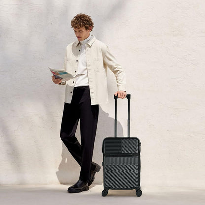 Carry on Luggage Airline Approved, Carry-on Luggage for The Business Trip with Front Pocket, 20 inch Hardshell PC Carry on Suitcases with Wheels, Combination Lock, USB Port and Cup Holder