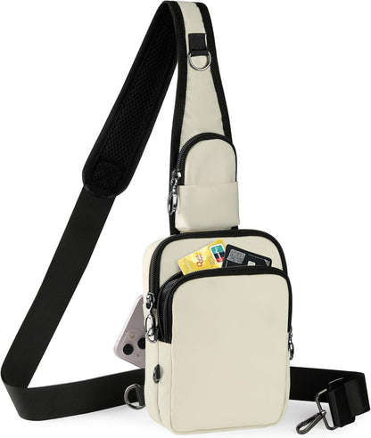 Crossbody Bag Anti Theft Sling Bag for Women Men RFID Blocking, Small Shoulder Chest Bags with Zipper Lock