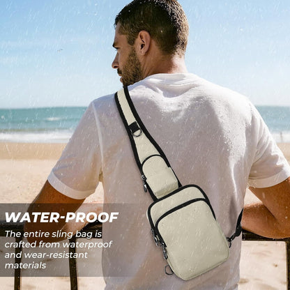 Crossbody Bag Anti Theft Sling Bag for Women Men RFID Blocking, Small Shoulder Chest Bags with Zipper Lock