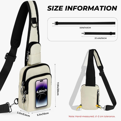 Crossbody Bag Anti Theft Sling Bag for Women Men RFID Blocking, Small Shoulder Chest Bags with Zipper Lock