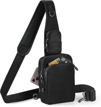 Crossbody Bag Anti Theft Sling Bag for Women Men RFID Blocking, Small Shoulder Chest Bags with Zipper Lock