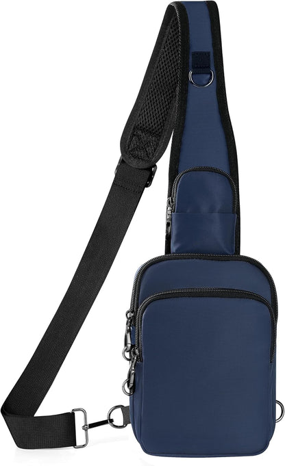 Crossbody Bag Anti Theft Sling Bag for Women Men RFID Blocking, Small Shoulder Chest Bags with Zipper Lock