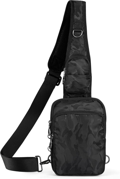 Crossbody Bag Anti Theft Sling Bag for Women Men RFID Blocking, Small Shoulder Chest Bags with Zipper Lock