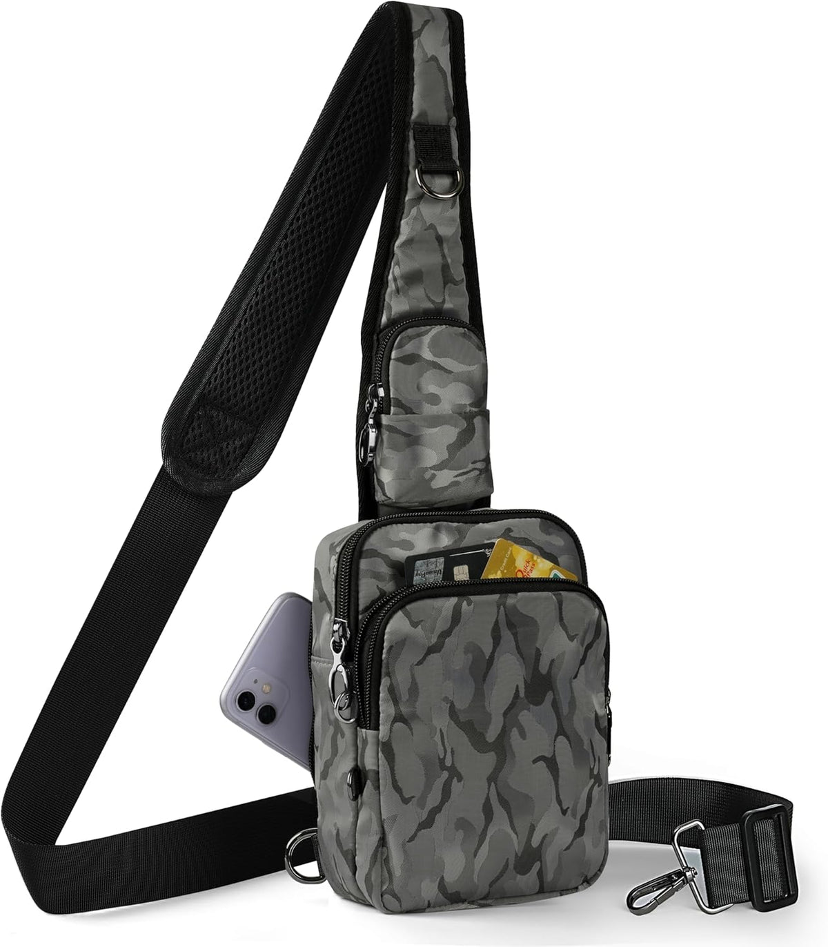Crossbody Bag Anti Theft Sling Bag for Women Men RFID Blocking, Small Shoulder Chest Bags with Zipper Lock