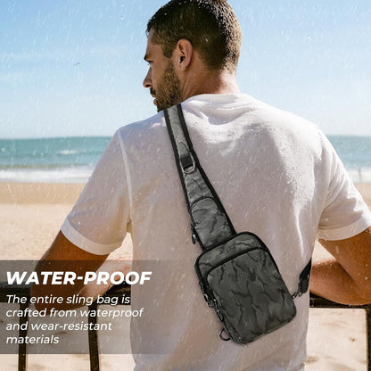 Crossbody Bag Anti Theft Sling Bag for Women Men RFID Blocking, Small Shoulder Chest Bags with Zipper Lock