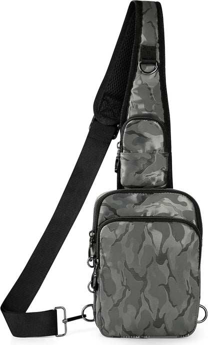 Crossbody Bag Anti Theft Sling Bag for Women Men RFID Blocking, Small Shoulder Chest Bags with Zipper Lock