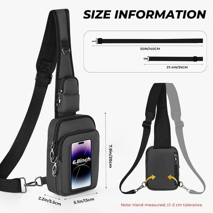 Crossbody Bag Anti Theft Sling Bag for Women Men RFID Blocking, Small Shoulder Chest Bags with Zipper Lock