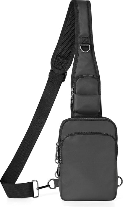 Crossbody Bag Anti Theft Sling Bag for Women Men RFID Blocking, Small Shoulder Chest Bags with Zipper Lock