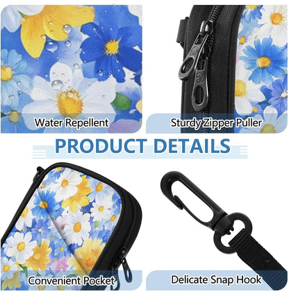 Multi-Slot Travel Document Organizer 8.26×5.51×1.18 In | Water Resistant Oxford Pen Loop Detachable Strap for Men Women Daily Use Summer Meadow Blooms