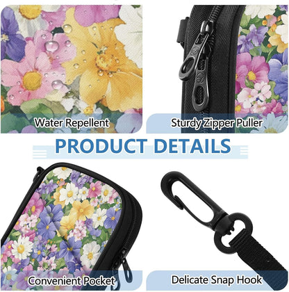 Multi-Slot Travel Document Organizer 8.26×5.51×1.18 In | Water Resistant Oxford Pen Loop Detachable Strap for Men Women Daily Use Summer Meadow Blooms