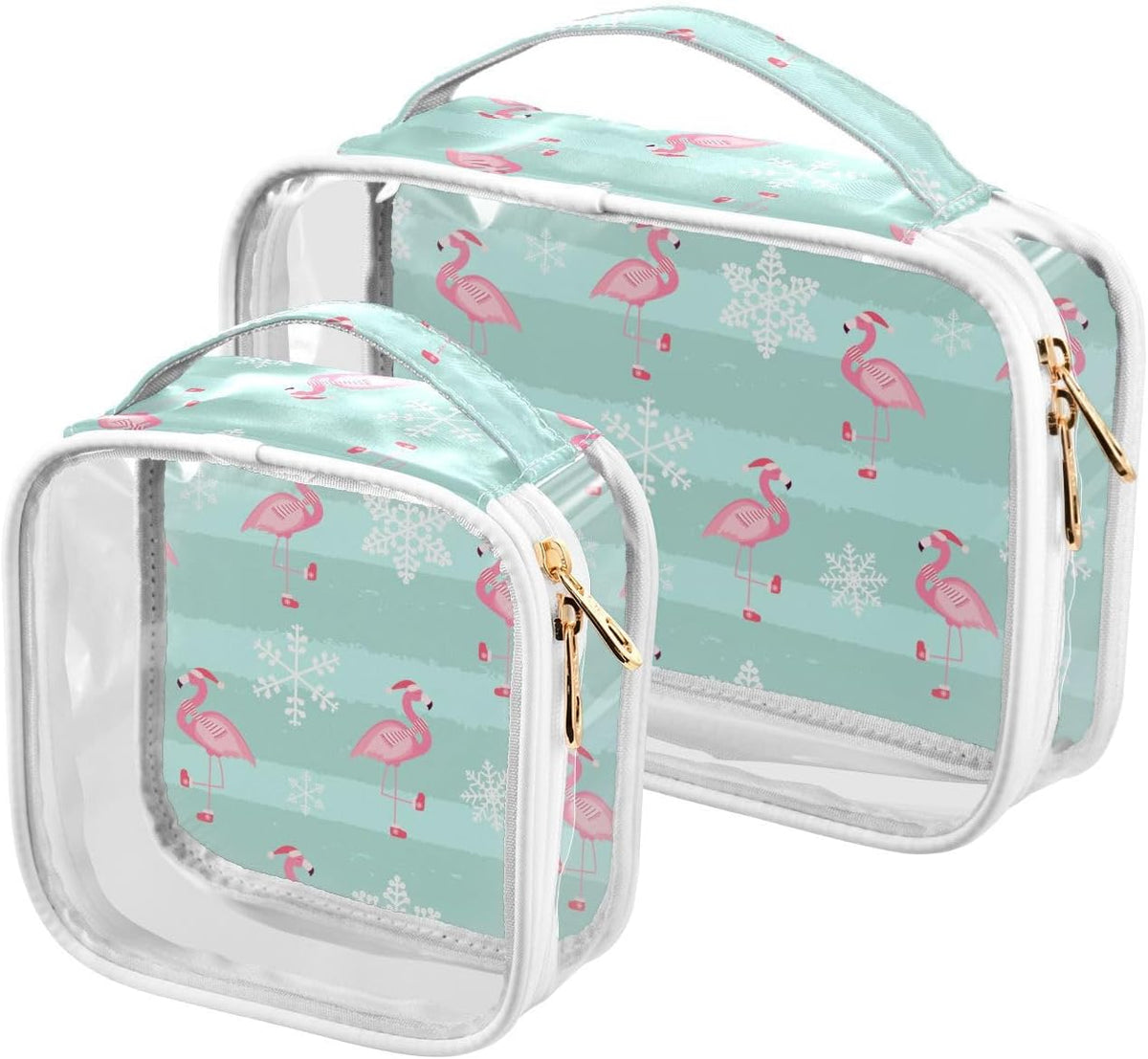 Clear Makeup Bag Approved Clear Travel Toiletry Bag with Zipper Waterproof Organizer Bags Transparent Cosmetic Pouch Traveling 2Pack Tile Color - Colors B