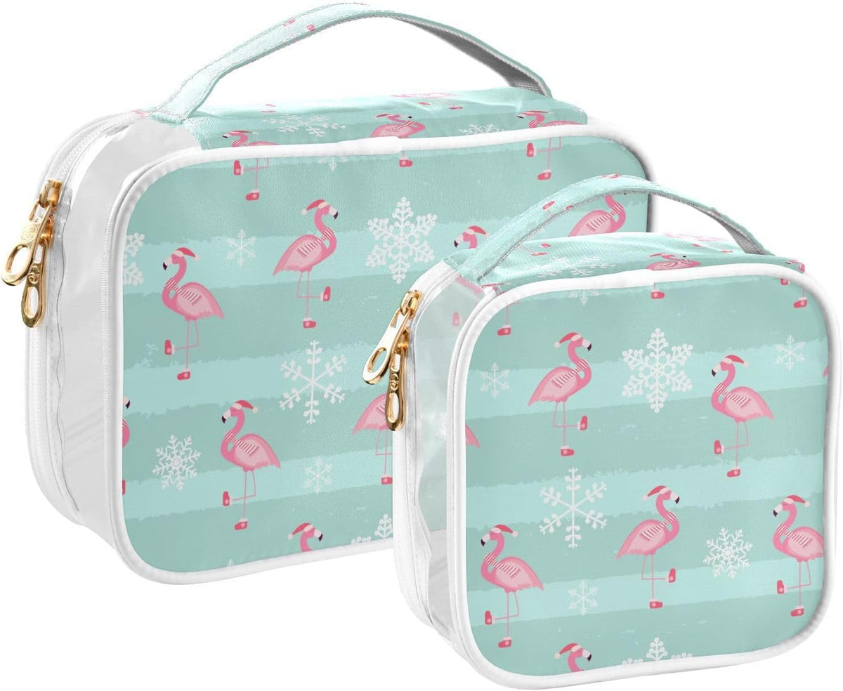 Clear Makeup Bag Approved Clear Travel Toiletry Bag with Zipper Waterproof Organizer Bags Transparent Cosmetic Pouch Traveling 2Pack Tile Color - Colors B