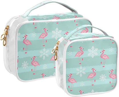 Clear Makeup Bag Approved Clear Travel Toiletry Bag with Zipper Waterproof Organizer Bags Transparent Cosmetic Pouch Traveling 2Pack Tile Color - Colors B