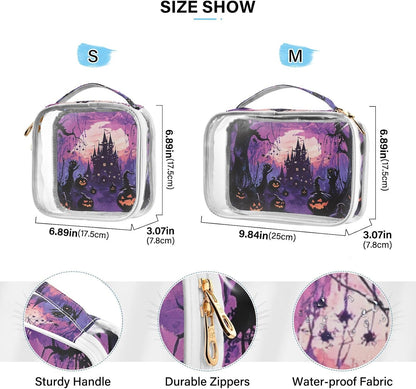 Clear Makeup Bag Approved Clear Travel Toiletry Bag with Zipper Waterproof Organizer Bags Transparent Cosmetic Pouch Traveling 2Pack Tile Color - Colors B