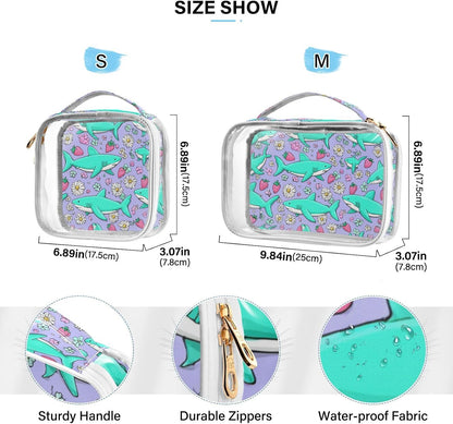 Clear Makeup Bag Approved Clear Travel Toiletry Bag with Zipper Waterproof Organizer Bags Transparent Cosmetic Pouch Traveling 2Pack Tile Color - Colors B