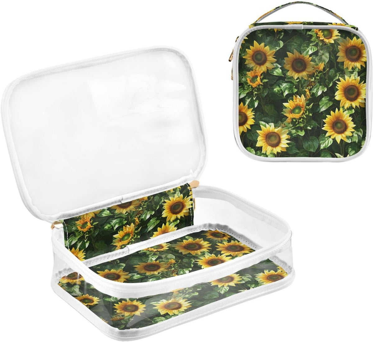 Clear Makeup Bag Approved Clear Travel Toiletry Bag with Zipper Waterproof Organizer Bags Transparent Cosmetic Pouch Traveling 2Pack Tile Color - Colors B