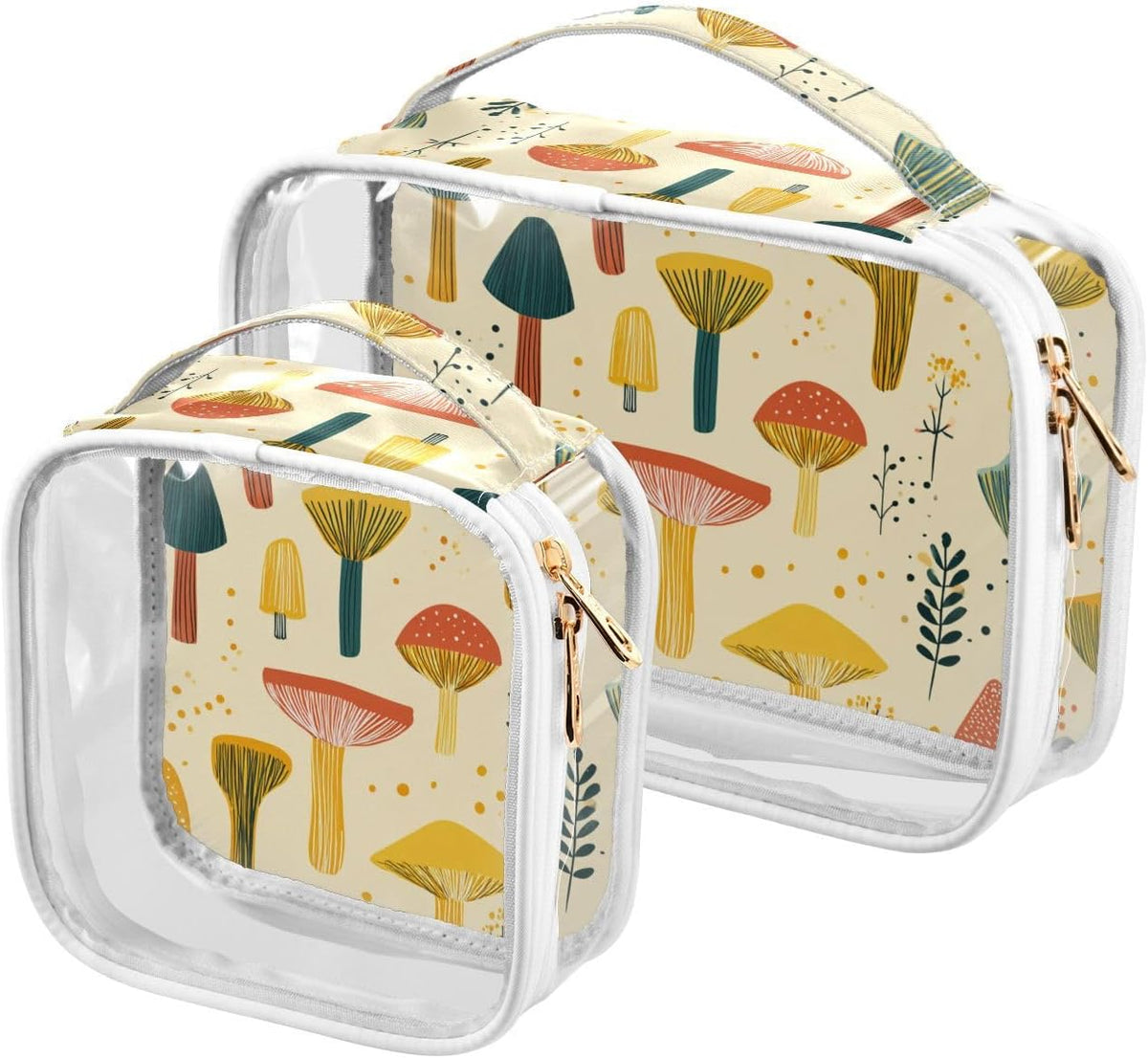 Clear Makeup Bag Approved Clear Travel Toiletry Bag with Zipper Waterproof Organizer Bags Transparent Cosmetic Pouch Traveling 2Pack Tile Color - Colors B