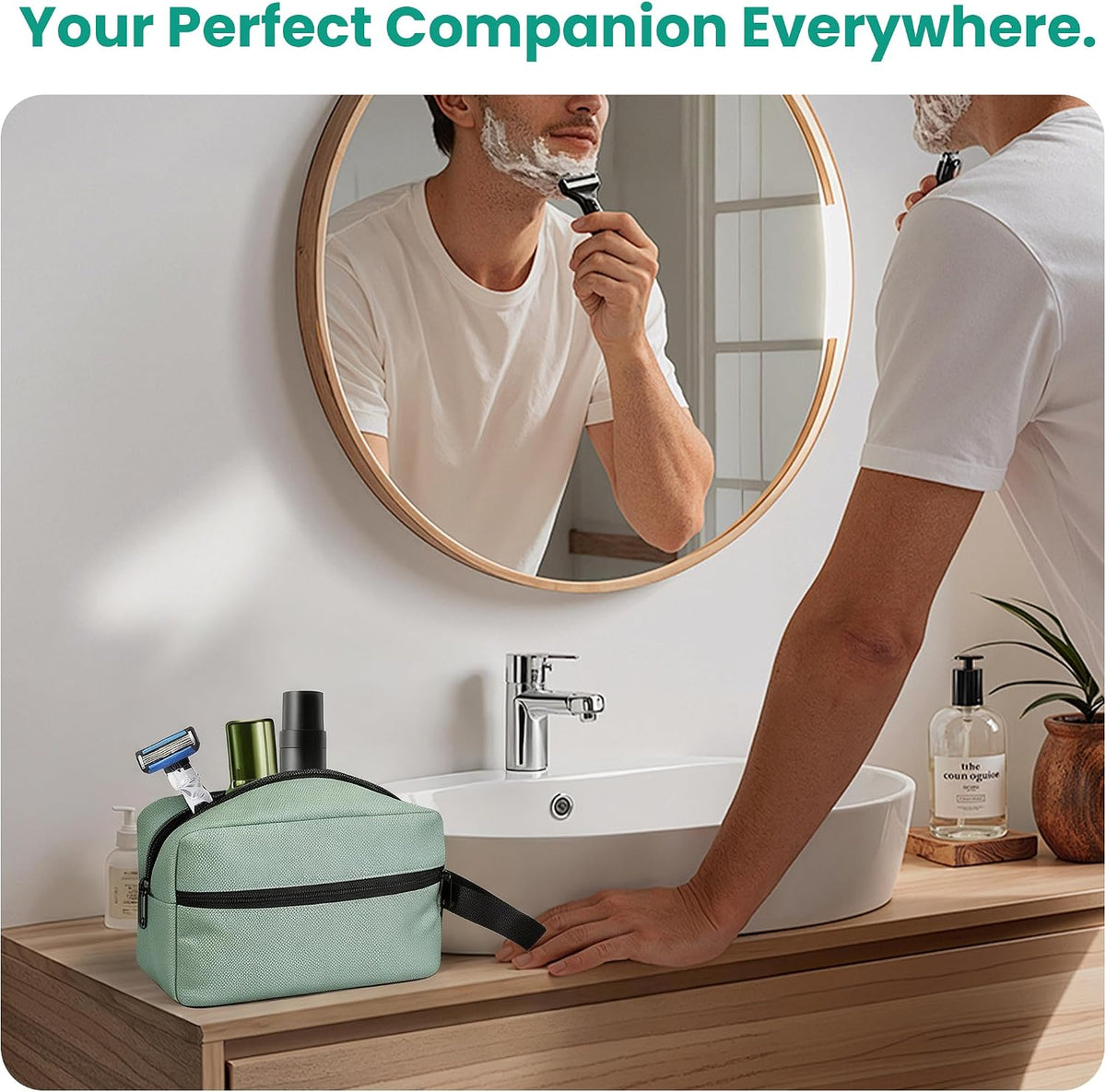 Travel Toiletry bag for Women and Men,Small Cosmetic Bag Hanging Lightweight Makeup Bag Small Tool Bag Travel Organizer accessories for Women Men - Black