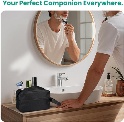 Travel Toiletry bag for Women and Men,Small Cosmetic Bag Hanging Lightweight Makeup Bag Small Tool Bag Travel Organizer accessories for Women Men - Black