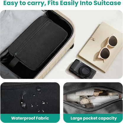 Travel Toiletry bag for Women and Men,Small Cosmetic Bag Hanging Lightweight Makeup Bag Small Tool Bag Travel Organizer accessories for Women Men - Black