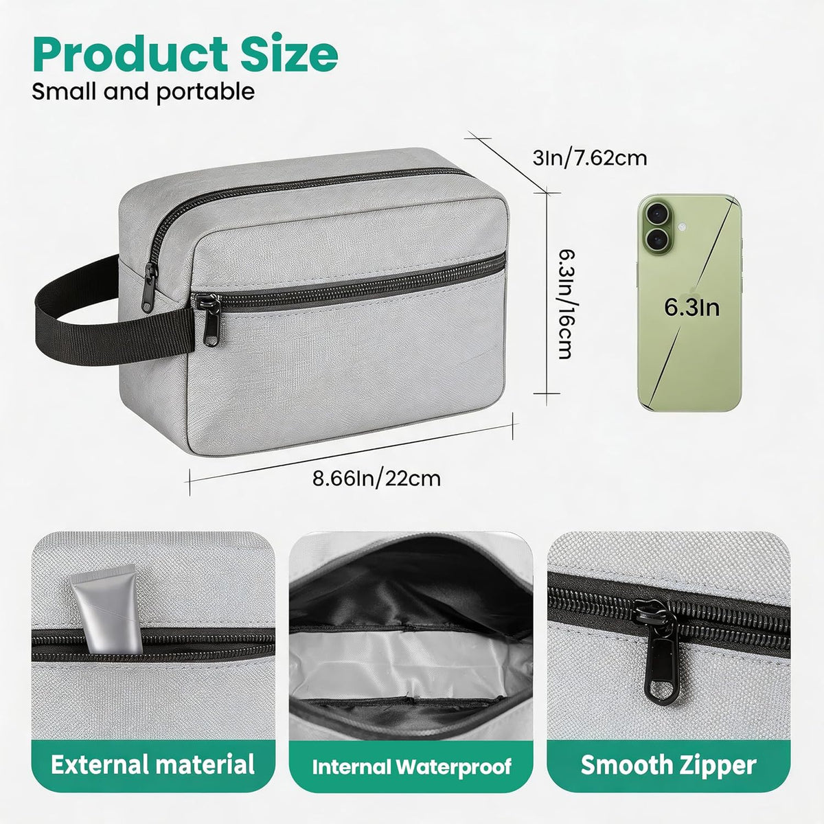 Travel Toiletry bag for Women and Men,Small Cosmetic Bag Hanging Lightweight Makeup Bag Small Tool Bag Travel Organizer accessories for Women Men - Black