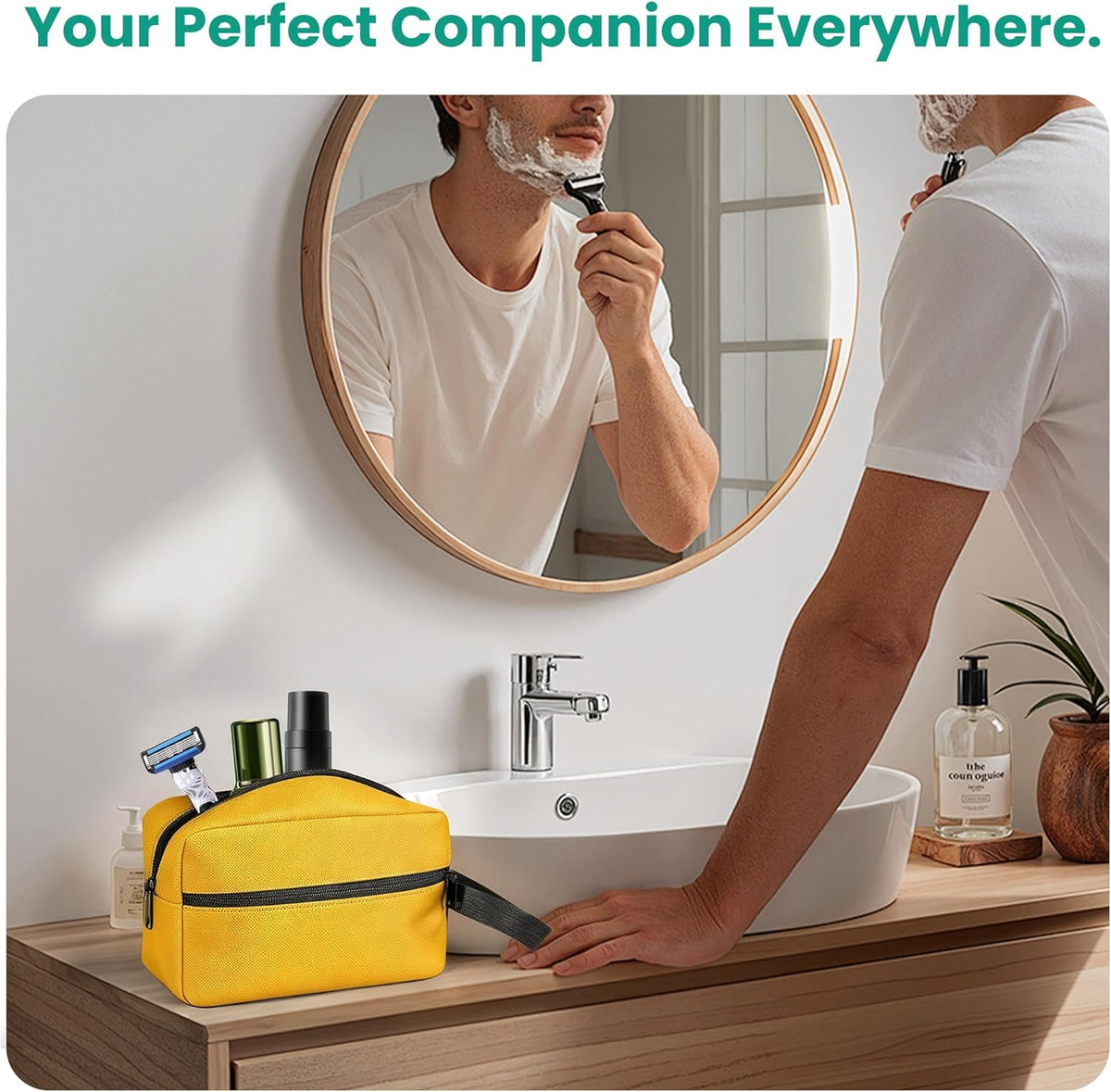 Travel Toiletry bag for Women and Men,Small Cosmetic Bag Hanging Lightweight Makeup Bag Small Tool Bag Travel Organizer accessories for Women Men - Black