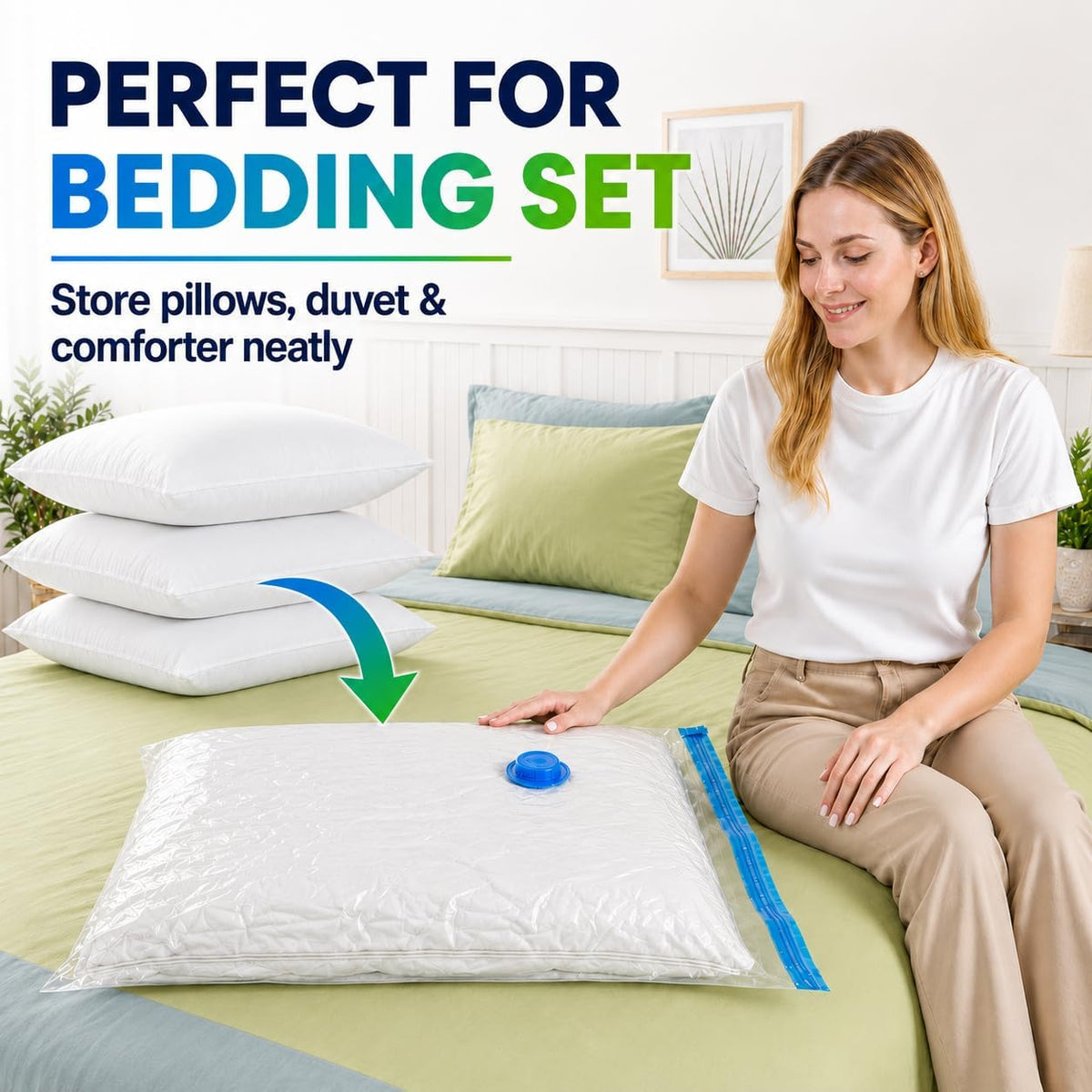 Vacuum Storage Bags,20Pack Vacuum Seal Bags for Clothing,Travel,Clothes,Comforters,Blankets,Pillows-4 Jumbo+4 Large+4 Medium+4 Small+4 Roll Up Space Saving Bag Hand Pump Inclued