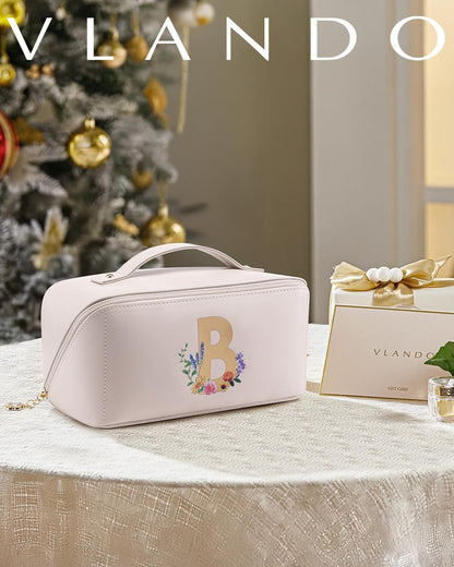 Makeup Bag,Travel Toiletry Bag,Cosmetic Bag for Women PU Leather Portable Make up Bag for Skincare, Brushes & Travel Essentials-Pink