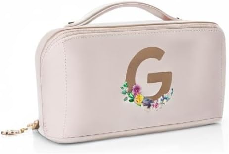 Makeup Bag,Travel Toiletry Bag,Cosmetic Bag for Women PU Leather Portable Make up Bag for Skincare, Brushes & Travel Essentials-Pink