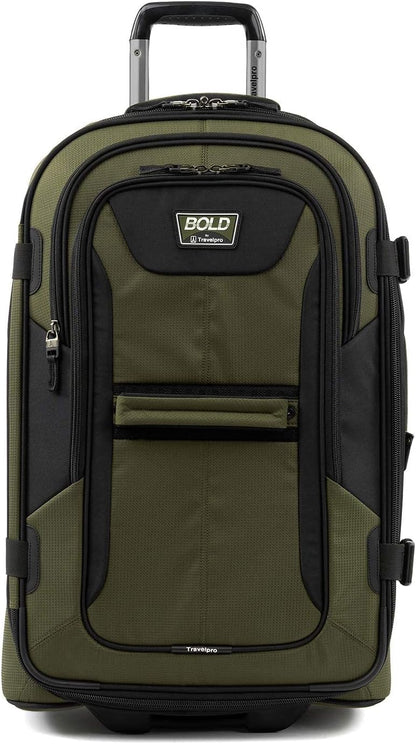 Bold Softside Expandable Carry on Rollaboard Luggage, Carry on 22-Inch, Olive Green/Black