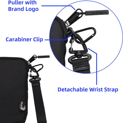 Travel Wallet Lightweight Zipped Document Organizer Bag Family Passport Holder with Detachable Wrist Strap for Women and Men