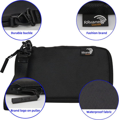 Travel Wallet Lightweight Zipped Document Organizer Bag Family Passport Holder with Detachable Wrist Strap for Women and Men