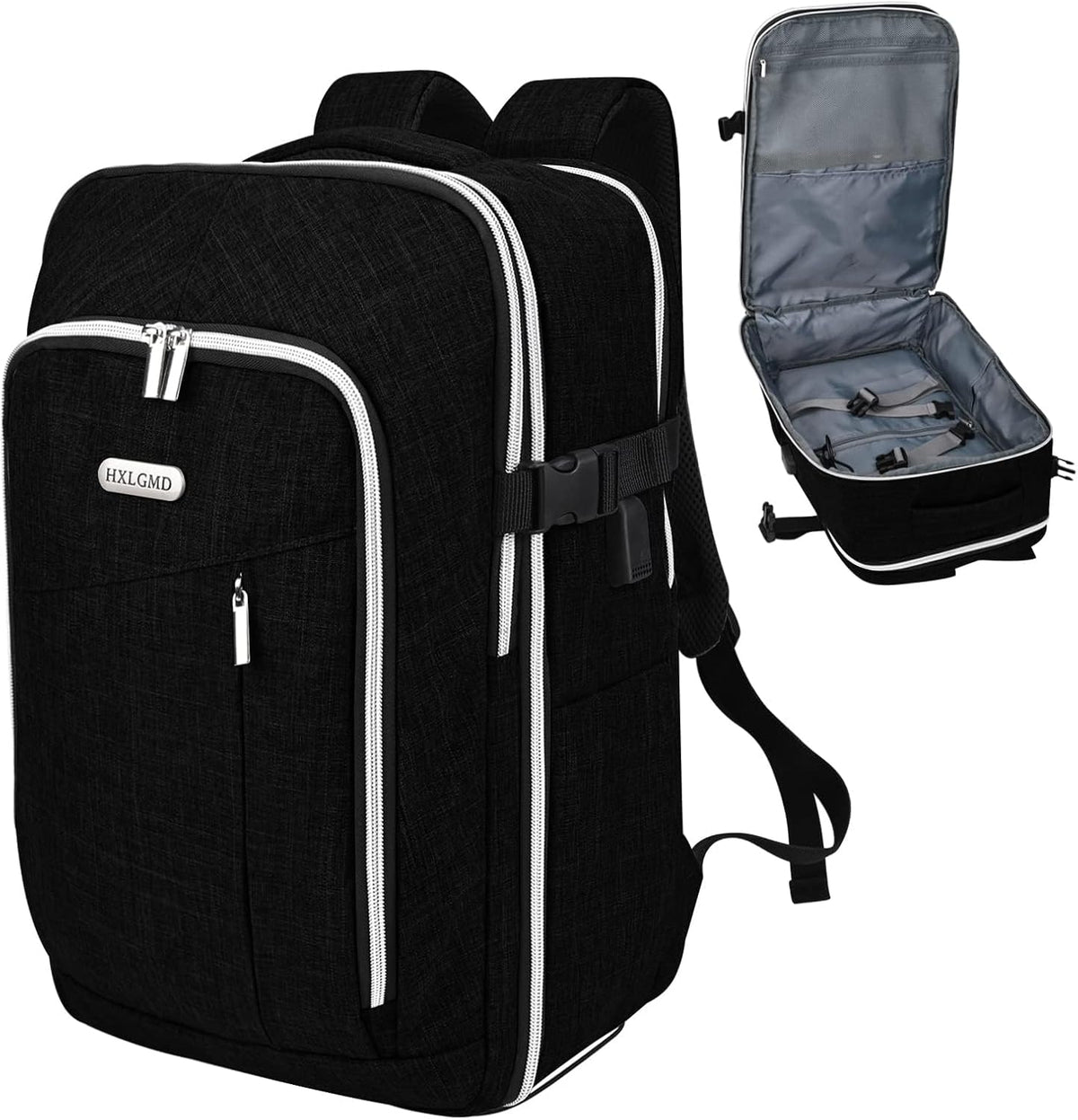 Travel Carry On 17.5" Laptop Expandable Backpack for Men Women, Personal Item Bag Waterproof Airline Approved with USB Charging Hole 3 Packing Cubes, Large Weekender Daypack Business Luggage Suitcase