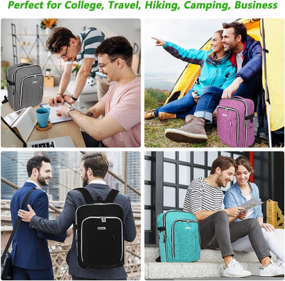 Travel Carry On 17.5" Laptop Expandable Backpack for Men Women, Personal Item Bag Waterproof Airline Approved with USB Charging Hole 3 Packing Cubes, Large Weekender Daypack Business Luggage Suitcase