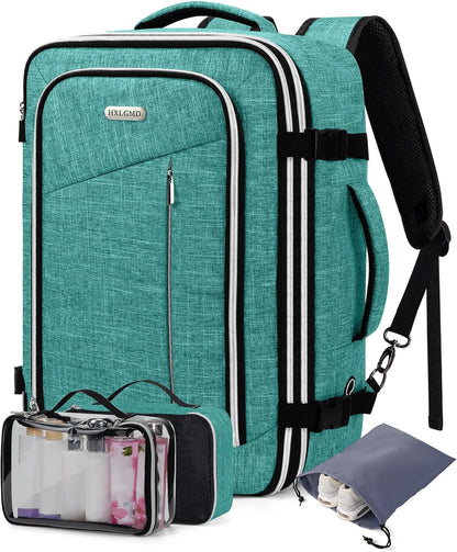 Travel Carry On 17.5" Laptop Expandable Backpack for Men Women, Personal Item Bag Waterproof Airline Approved with USB Charging Hole 3 Packing Cubes, Large Weekender Daypack Business Luggage Suitcase