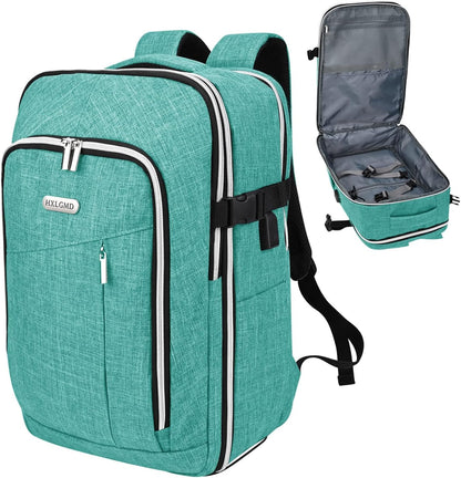 Travel Carry On 17.5" Laptop Expandable Backpack for Men Women, Personal Item Bag Waterproof Airline Approved with USB Charging Hole 3 Packing Cubes, Large Weekender Daypack Business Luggage Suitcase