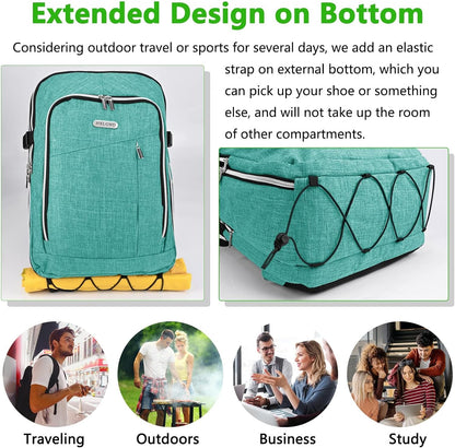 Travel Carry On 17.5" Laptop Expandable Backpack for Men Women, Personal Item Bag Waterproof Airline Approved with USB Charging Hole 3 Packing Cubes, Large Weekender Daypack Business Luggage Suitcase