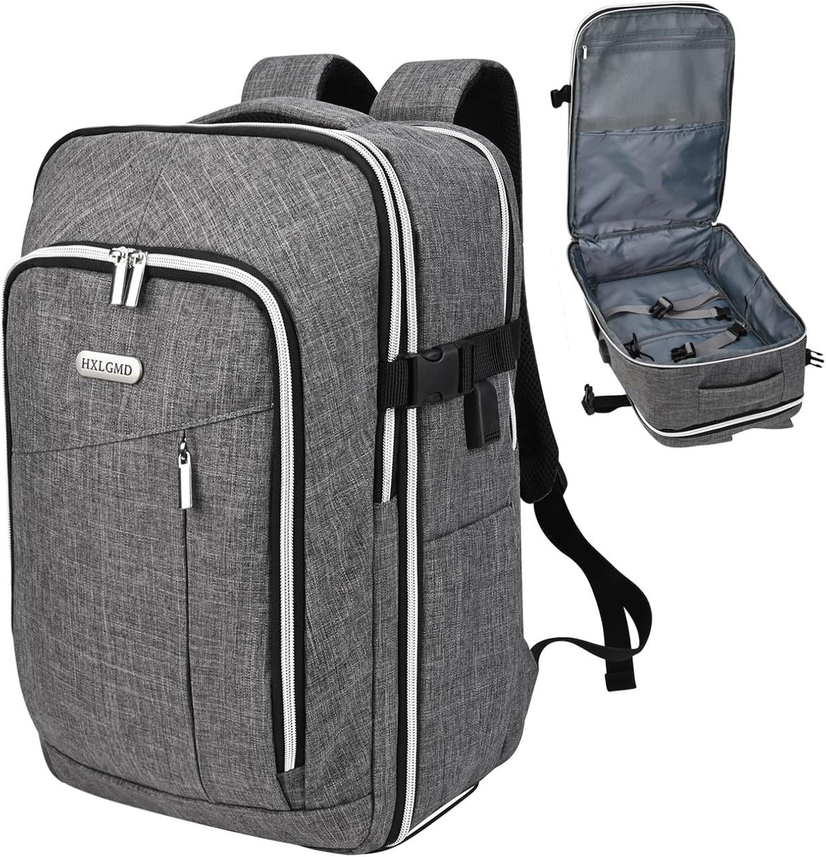 Travel Carry On 17.5" Laptop Expandable Backpack for Men Women, Personal Item Bag Waterproof Airline Approved with USB Charging Hole 3 Packing Cubes, Large Weekender Daypack Business Luggage Suitcase