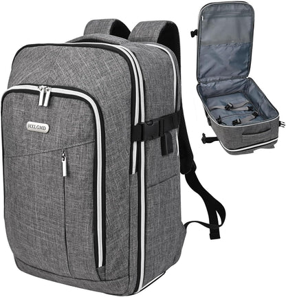 Travel Carry On 17.5" Laptop Expandable Backpack for Men Women, Personal Item Bag Waterproof Airline Approved with USB Charging Hole 3 Packing Cubes, Large Weekender Daypack Business Luggage Suitcase
