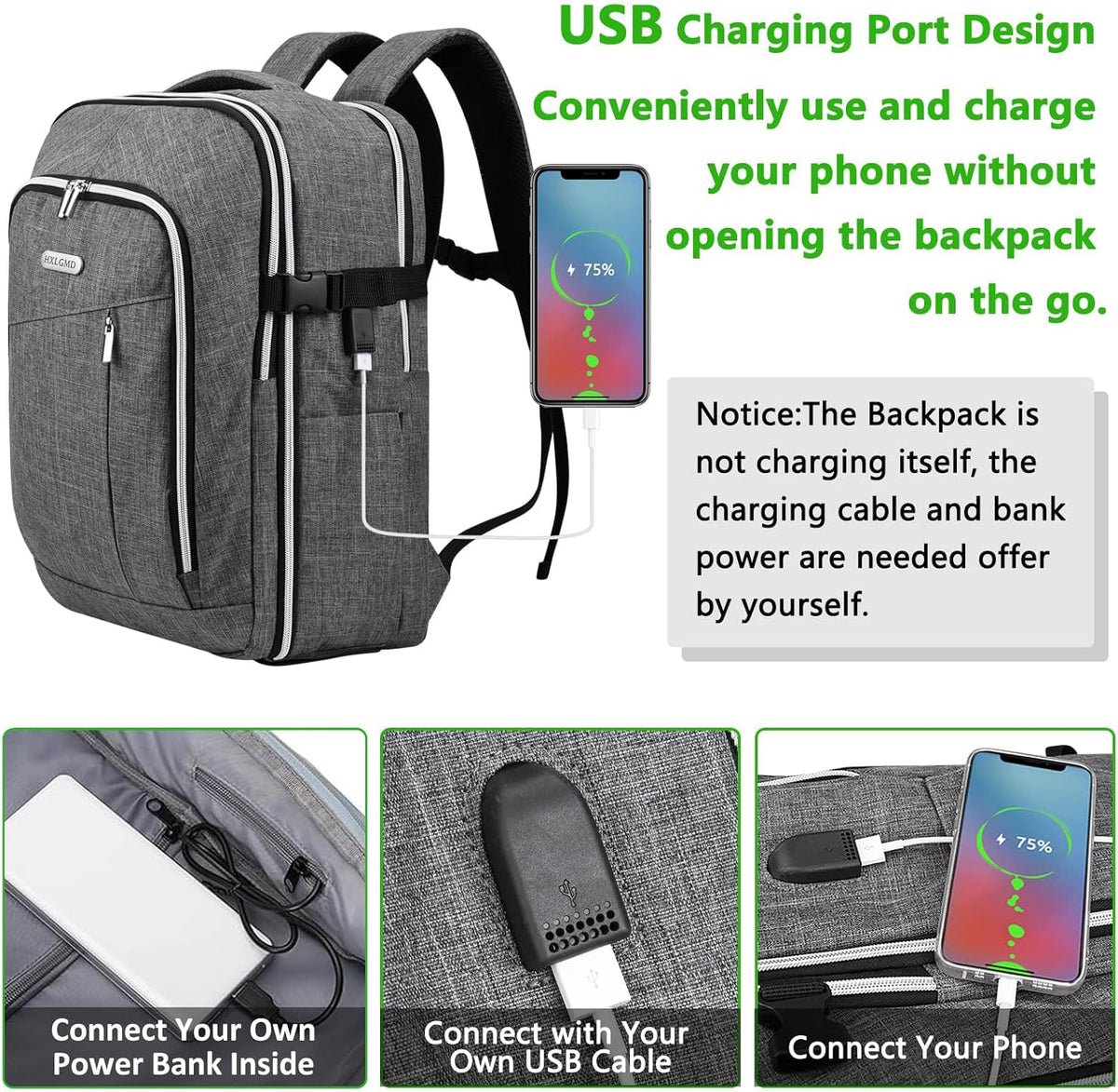 Travel Carry On 17.5" Laptop Expandable Backpack for Men Women, Personal Item Bag Waterproof Airline Approved with USB Charging Hole 3 Packing Cubes, Large Weekender Daypack Business Luggage Suitcase