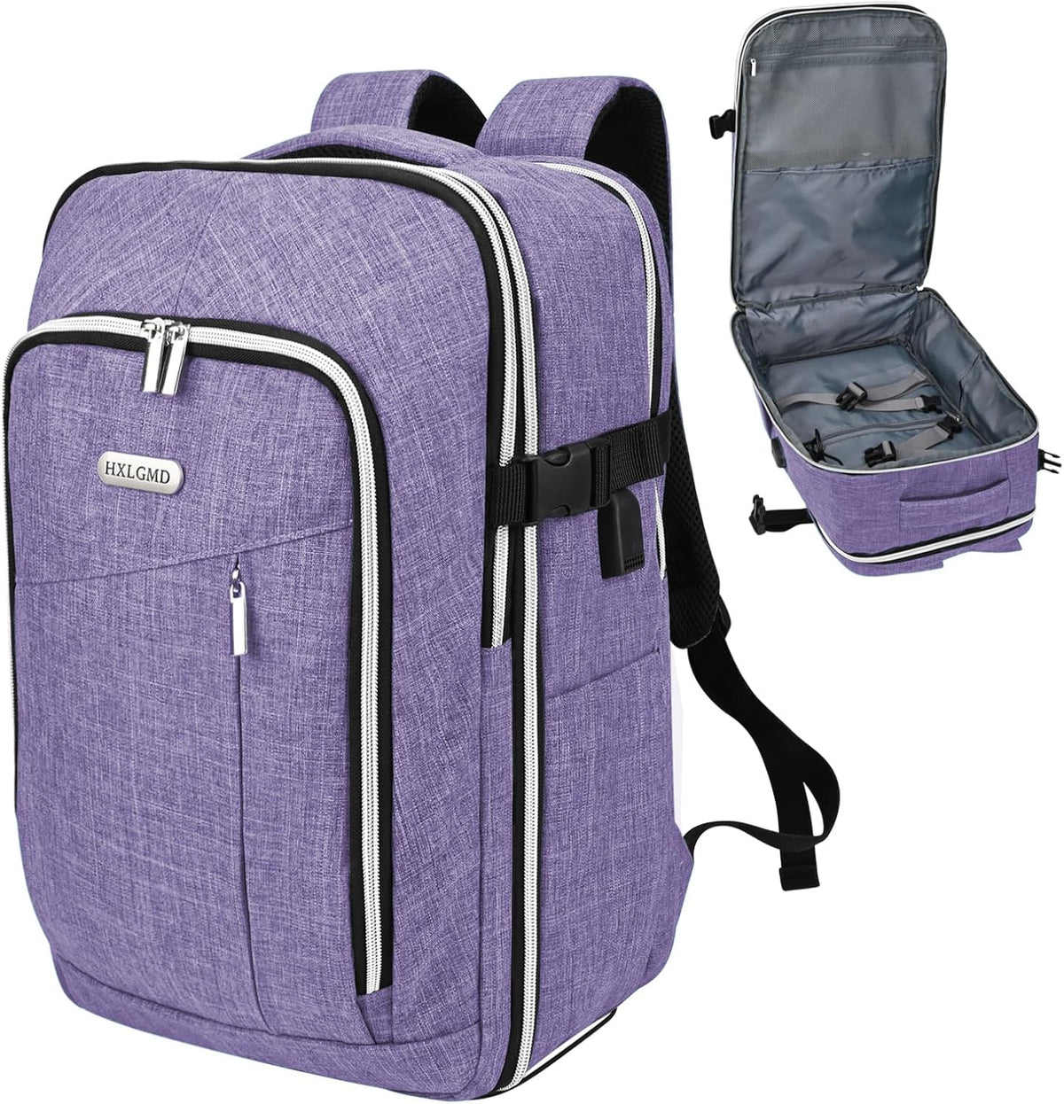 Travel Carry On 17.5" Laptop Expandable Backpack for Men Women, Personal Item Bag Waterproof Airline Approved with USB Charging Hole 3 Packing Cubes, Large Weekender Daypack Business Luggage Suitcase