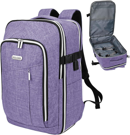 Travel Carry On 17.5" Laptop Expandable Backpack for Men Women, Personal Item Bag Waterproof Airline Approved with USB Charging Hole 3 Packing Cubes, Large Weekender Daypack Business Luggage Suitcase