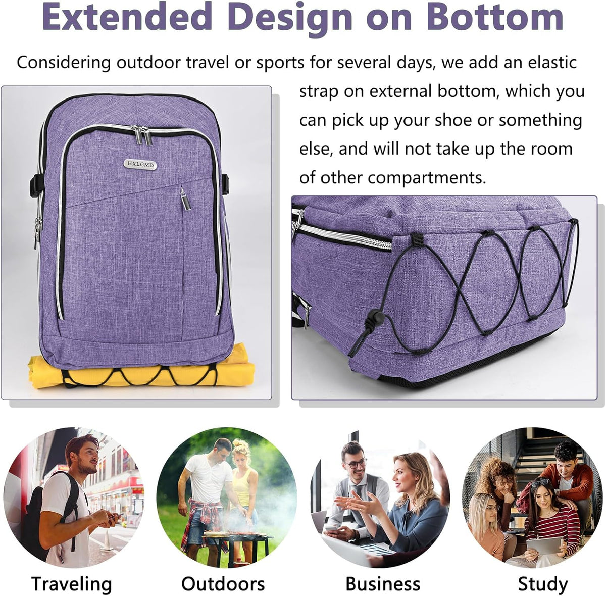 Travel Carry On 17.5" Laptop Expandable Backpack for Men Women, Personal Item Bag Waterproof Airline Approved with USB Charging Hole 3 Packing Cubes, Large Weekender Daypack Business Luggage Suitcase